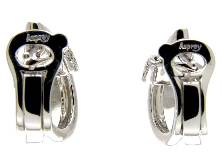 Asprey 18ct White Gold & Diamond Double Hoop Earrings