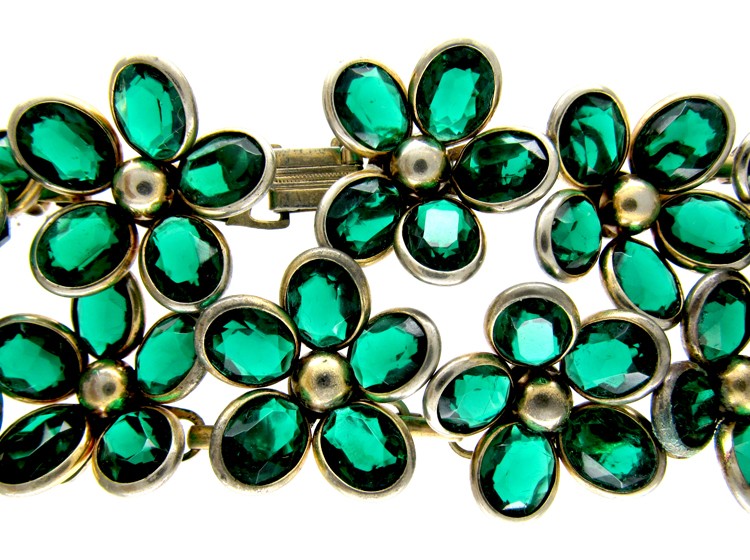 Trifari Green Paste Necklace
