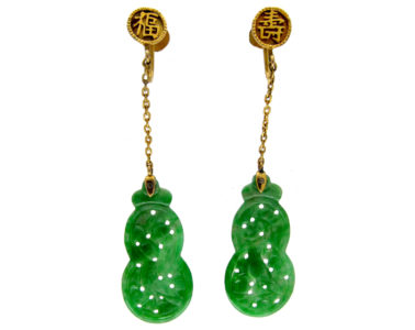 Jade & Gold Drop Earrings