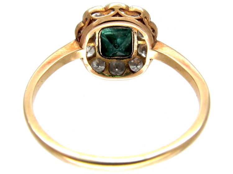 Edwardian Emerald & Diamond Cluster Ring