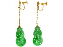 Jade & Gold Drop Earrings
