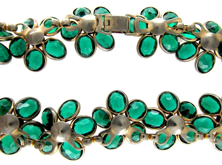 Trifari Green Paste Necklace
