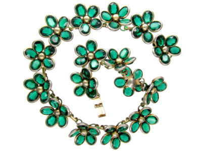 Trifari Green Paste Necklace