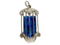 Art Nouveau Silver & Enamel Pendant by James Fenton