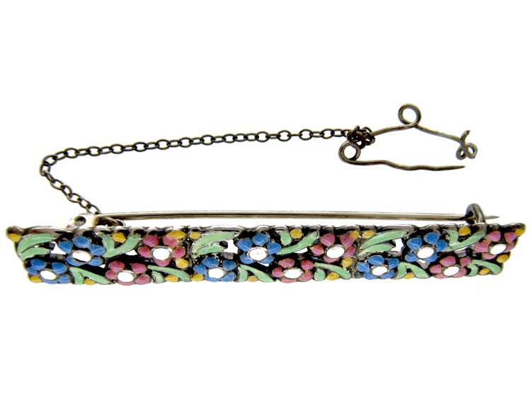 Bernard Instone Silver & Enamel Brooch
