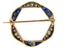 Burma Sapphire & Diamond Wreath Brooch