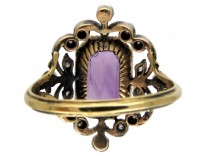 18ct Gold Pink Topaz, Diamond ​& Pearl Edwardian Ring