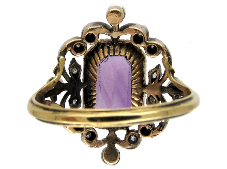 18ct Gold Pink Topaz, Diamond ​& Pearl Edwardian Ring