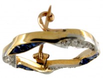 Burma Sapphire & Diamond Wreath Brooch