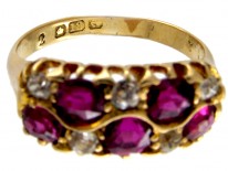 Ruby & Diamond Chequerboard Victorian Ring