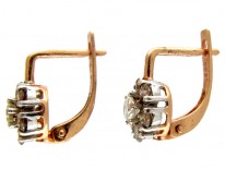 Cinnamon & White Diamond Cluster Earrings