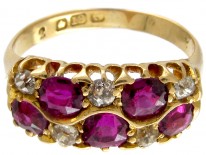 Ruby & Diamond Chequerboard Victorian Ring