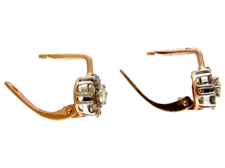Cinnamon & White Diamond Cluster Earrings