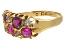 Ruby & Diamond Chequerboard Victorian Ring