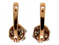 Cinnamon & White Diamond Cluster Earrings