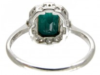 Emerald & Diamond Rectangular Art Deco Ring