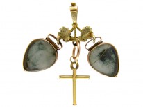 Georgian Double Locket Enamel Pendant