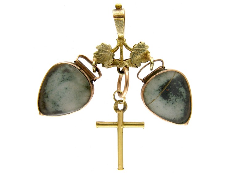 Georgian Double Locket Enamel Pendant