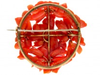 Large Carved Coral Cherub Brooch