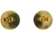 Cabochon Garnet & Diamond Victorian Stud Earrings