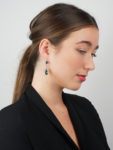 Georgian Green Paste & Pearl Gold Drop Earrings