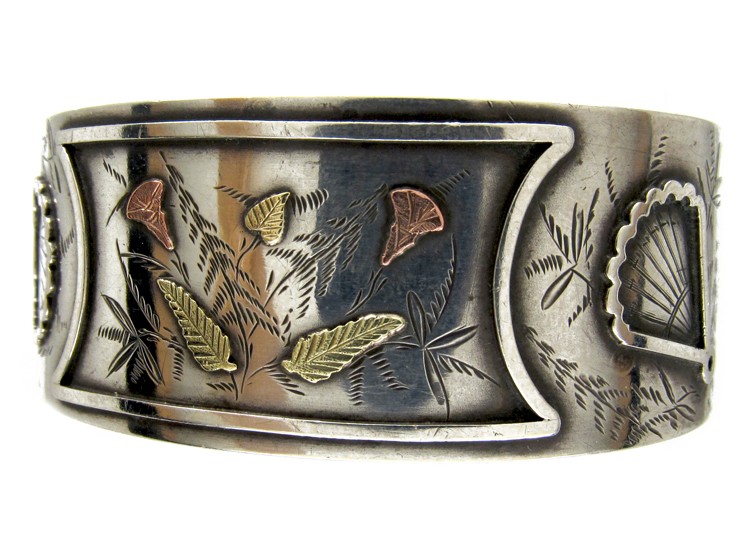Victorian Silver & Gold Overlay Bangle