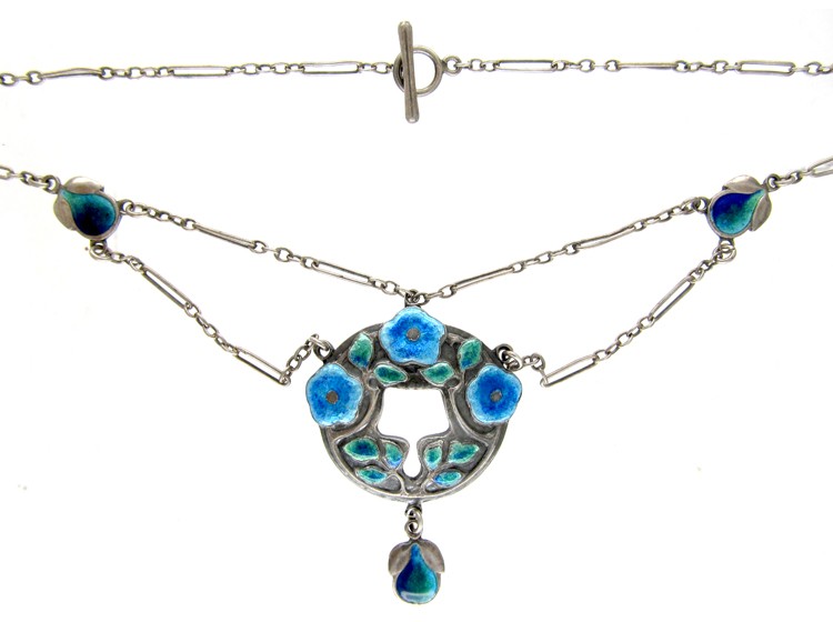 Silver Art Nouveau Necklace by Murrle Bennett