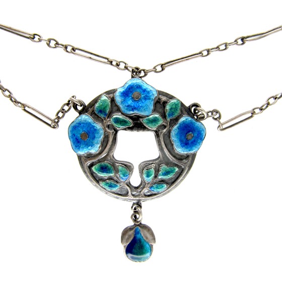 Silver Art Nouveau Necklace by Murrle Bennett