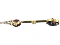 Amethyst & Diamond Platinum Pendant on Chain