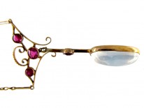 Moonstone & Garnet Arts & Crafts Necklace