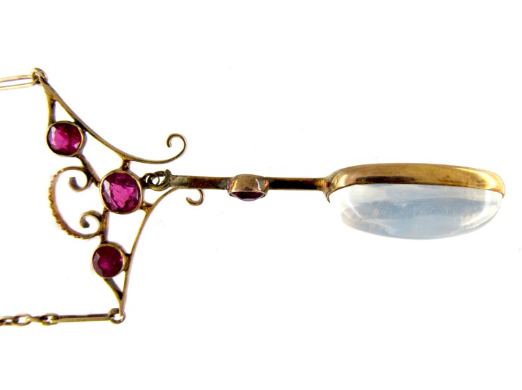 Moonstone & Garnet Arts & Crafts Necklace