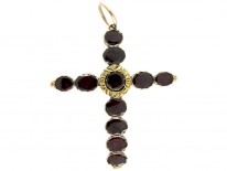 Georgian Flat Cut Garnet Cross