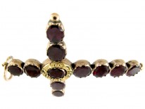 Georgian Flat Cut Garnet Cross