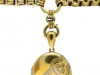 Victorian Silver Gilt Locket on Original Silver Gilt Chain