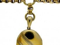 Victorian Silver Gilt Locket on Original Silver Gilt Chain