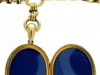 Victorian Silver Gilt Locket on Original Silver Gilt Chain