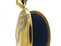 Victorian Silver Gilt Locket on Original Silver Gilt Chain
