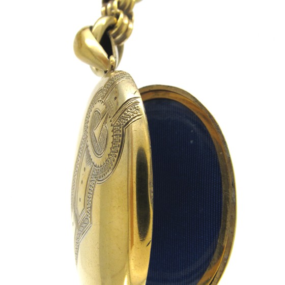 Victorian Silver Gilt Locket on Original Silver Gilt Chain