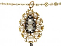 Natural Pearl & Diamond Pendant