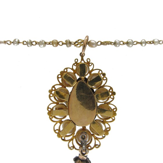 Natural Pearl & Diamond Pendant
