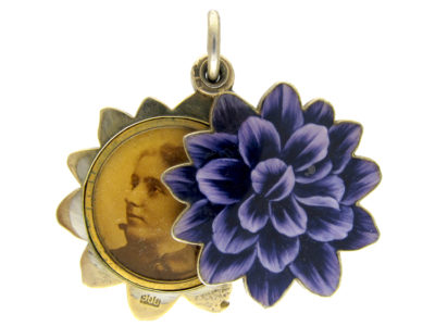 Silver &; Enamel Swivel Locket