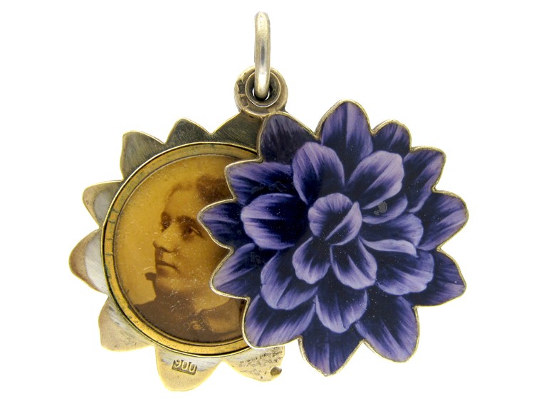 Silver &; Enamel Swivel Locket