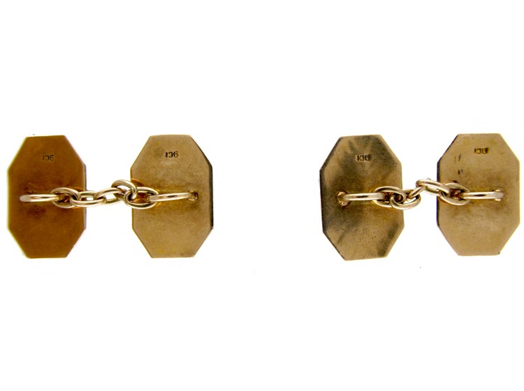 Green & Black Enamel Cufflinks