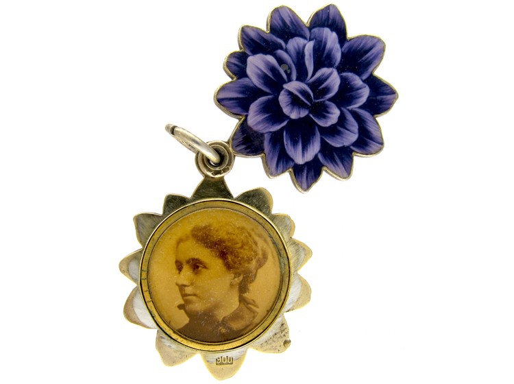 Silver &; Enamel Swivel Locket