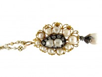 Natural Pearl & Diamond Pendant