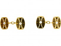 Black & White Enamel Cufflinks