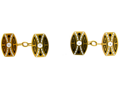 Black & White Enamel Cufflinks