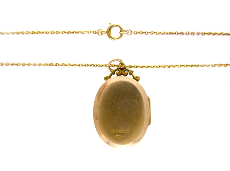 9ct Gold Swallow Motif Locket