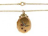 9ct Gold Swallow Motif Locket