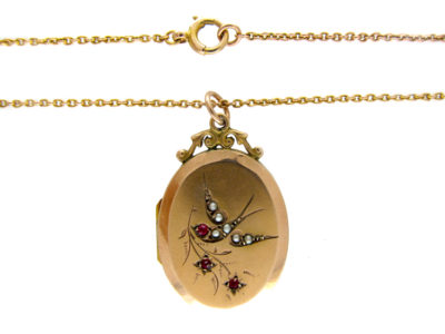 9ct Gold Swallow Motif Locket